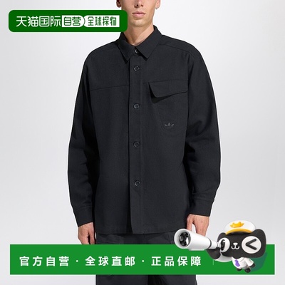 香港直邮Adidas 男士 宽松款黑色衬衫 JW0118PLBLK