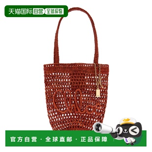 1h可退 香港直邮Chloe 蔻依 女士 拉菲草编织手提包 brown棕色 舒