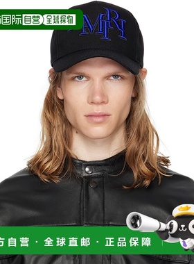 1h可退 香港直邮AMIRI 男士 黑色 Staggered Canvas 棒球帽 AMHAC