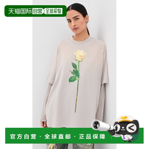 香港直邮Acne Studios 艾克妮 女士 印花T恤 grey灰色 舒适时尚