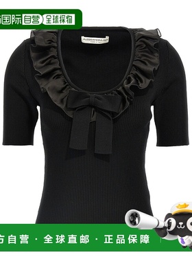 香港直邮Alessandra Rich 荷叶边T恤 FABX4045K451