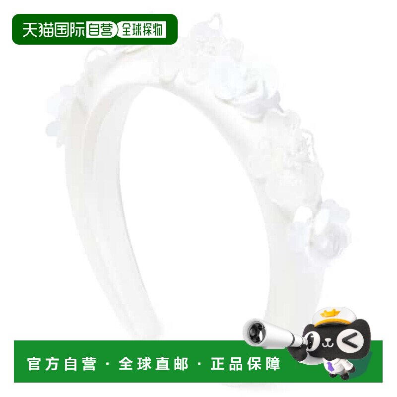 1h可退 香港直邮Self-Portrait 女童 花饰真丝头带童装 white白色