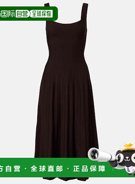 香港直邮Staud 女士 Ellison 褶裥针织中长连衣裙