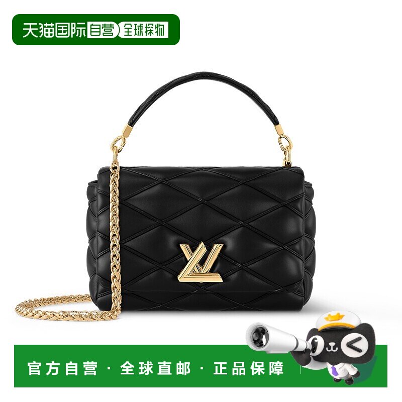 自营1h可退 欧洲直邮LV/路易威登 23新款 女士中号黑色菱形绗缝羊