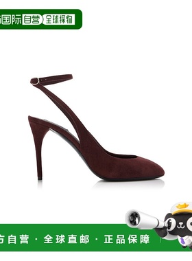 香港直邮Alaia 女士 Decollete 绒面革露跟浅口鞋