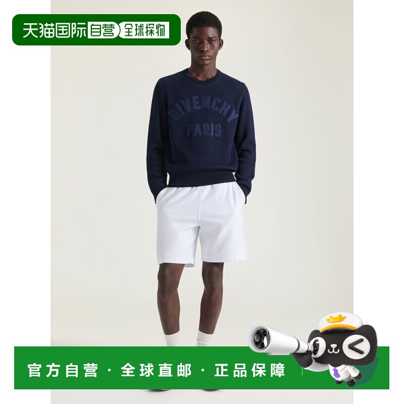 自营欧洲直邮Givenchy纪梵希 男士深海军蓝色刺绣棉质长袖毛衣