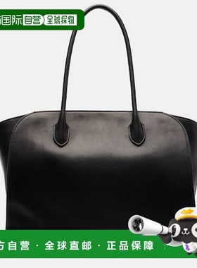 1h可退 香港直邮The Row 女士 Marlo 14 皮革手提包 black黑色 舒