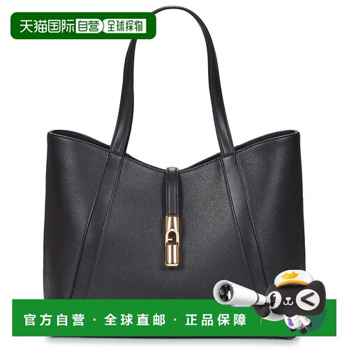 欧洲直邮Furla芙拉包女单肩包黑色Furla GOCCIA TOTE L托特包