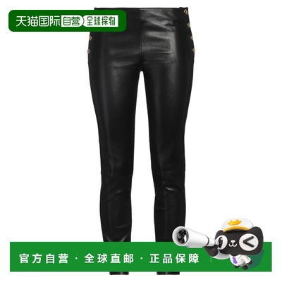 1h可退 香港直邮Celine 思琳 女士 皮革裤子 black黑色 舒适时尚