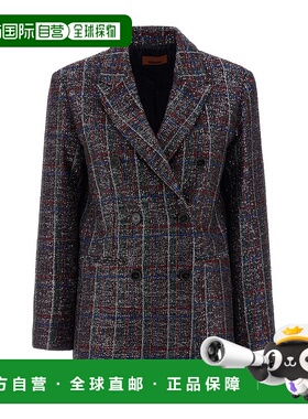 香港直邮Missoni 亮片格纹西装外套 DS25WF09BC005VS91R4翻领