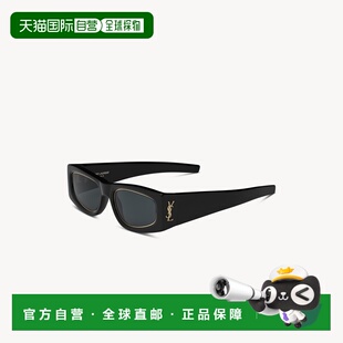 自营欧洲直邮YSL圣罗兰 M140女士黑色醋酸纤维矩形太阳 RIM系列SL