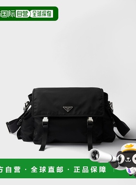 自营欧洲直邮Prada普拉达 Explore系列男士黑色再生聚酰胺金属三