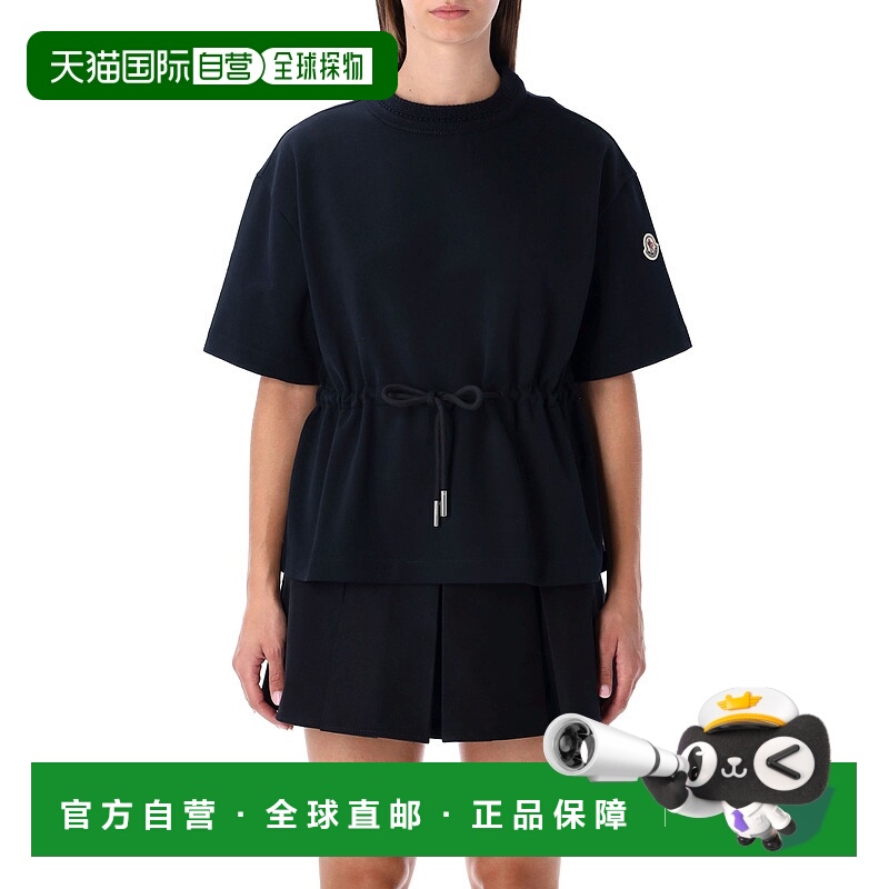 1h可退 香港直邮Moncler 盟可睐 女士 棉质抽绳T恤 8C0000289A1K7