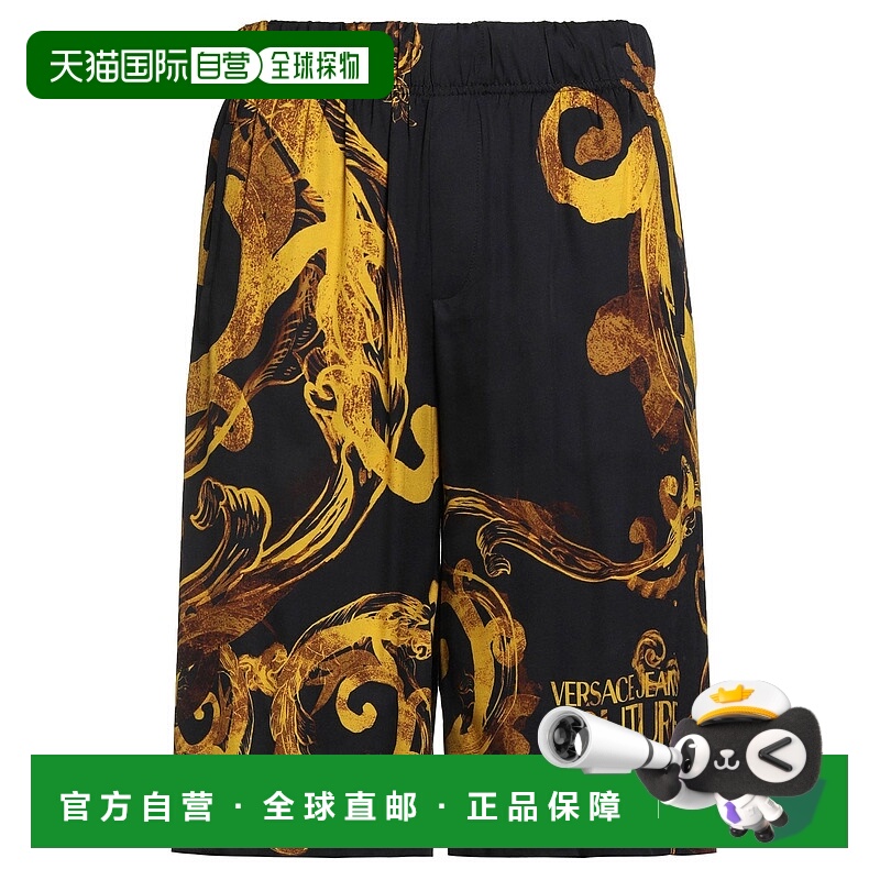 1h可退 香港直邮Versace Jeans 范思哲 男士 短裤 black黑色 舒适