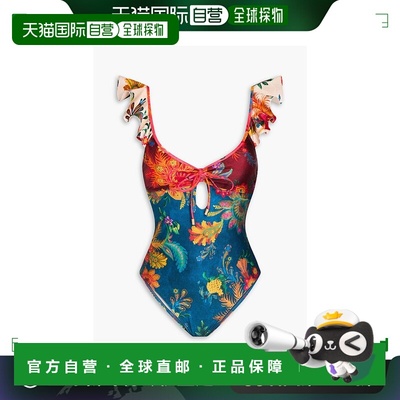香港直邮ZIMMERMANN 女士 荷叶边印花泳衣 7361WSS233ONEPIECE