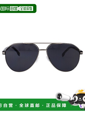 1h可退 香港直邮BOSS 波士 男士 钯金色黑色不锈钢太阳眼镜 BOSS1