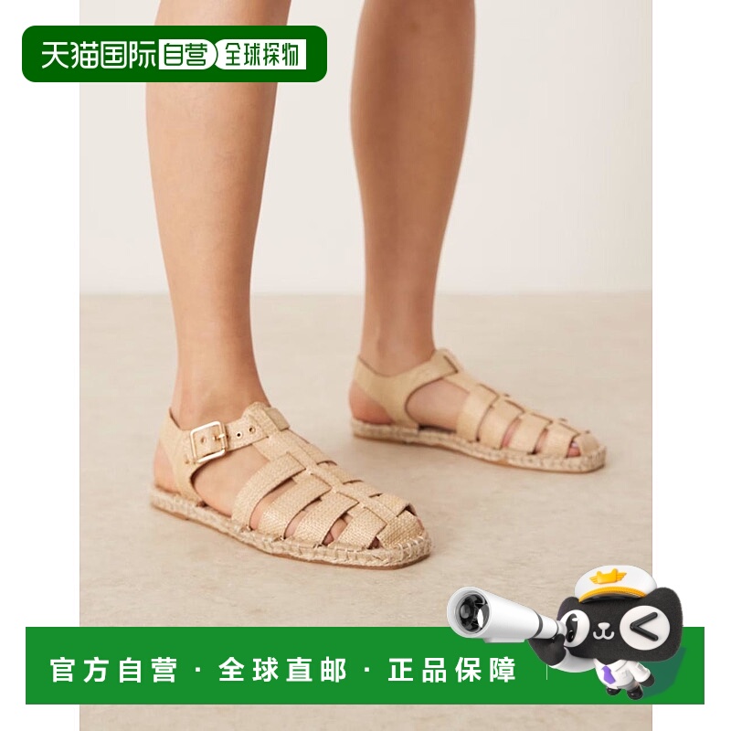香港直邮ASOS 女士 Jukebox 设计渔夫麻底鞋(自然色)拖鞋凉鞋