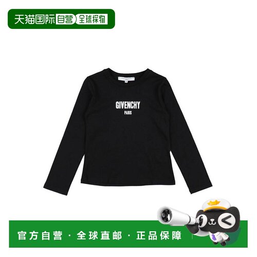 1h可退 香港直邮Givenchy 纪梵希 女童 T恤童装 black黑色 舒适时