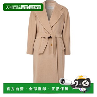 自营欧洲直邮MAXMARA麦丝玛拉 Madame女士驼色羊毛戗驳领双排扣长