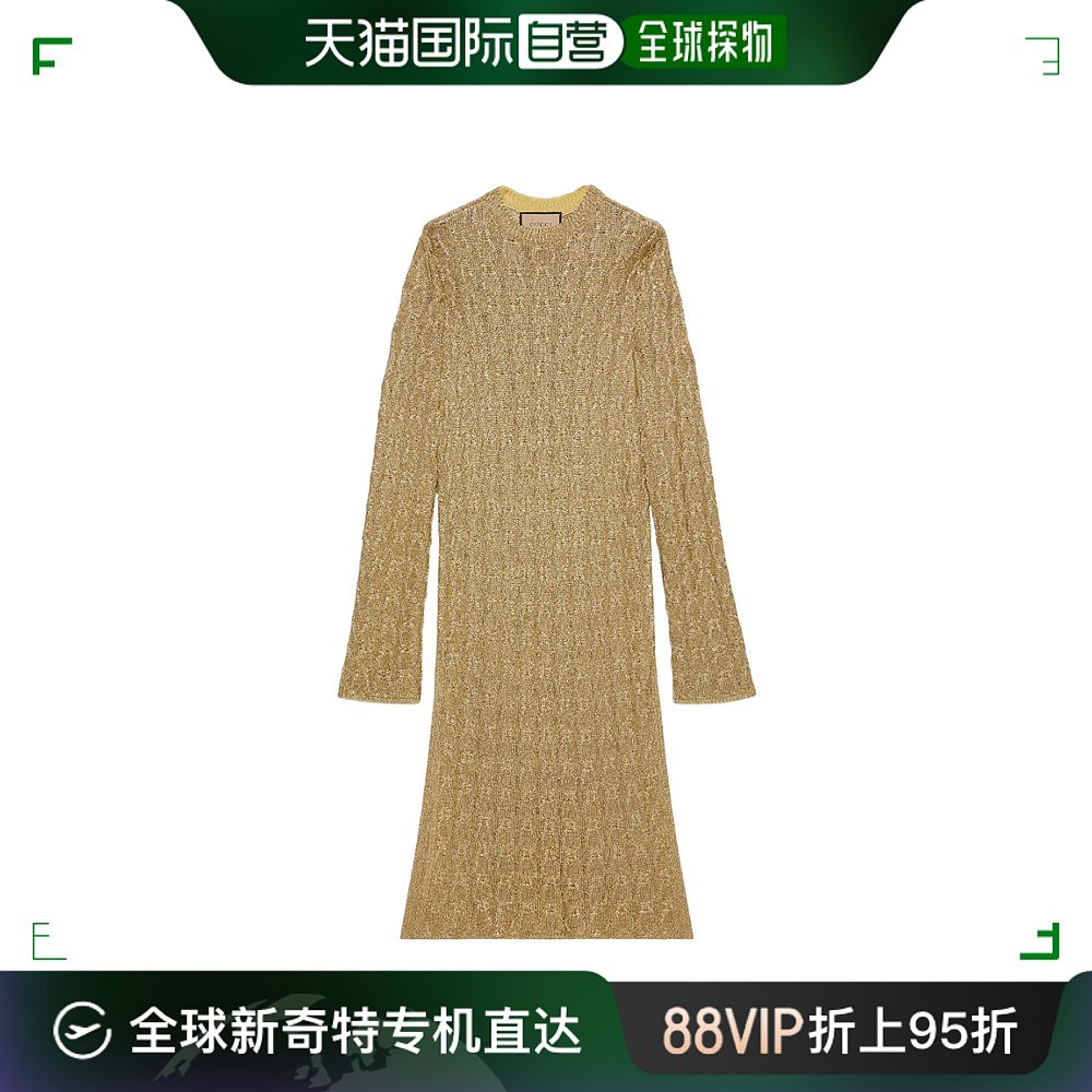【99新未使用】香港直邮Gucci 粗绞花针织连衣裙 731591XKC1I