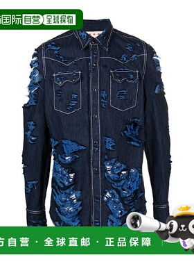 香港直邮Marni 仿旧牛仔效果衬衫 CUJU0016Y0USCU36长袖