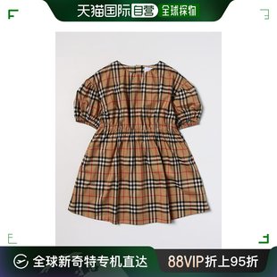 香港直邮BURBERRY 格纹女童连衣裙 99新未使用 8068451