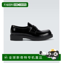 1h可退 香港直邮Prada 普拉达 男士 绒毛皮质乐福鞋 black黑色 舒