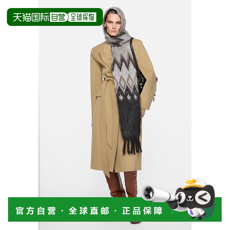 自营欧洲直邮Acne Studios FW25女士浅米色羊毛两粒扣开合大衣