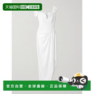 不对称露肩绉纱礼服 女士 D1582WE26White PERRY 香港直邮ALEX