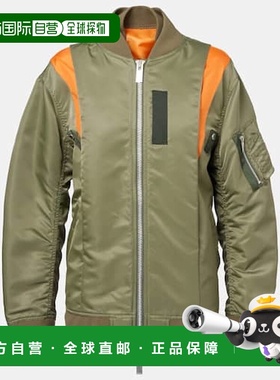 香港直邮Sacai 女士 斜纹布套头上衣 green绿色 舒适时尚