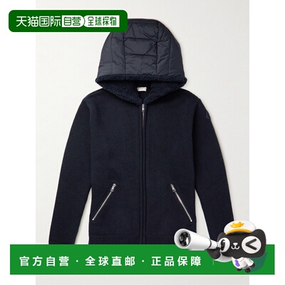 1h可退 美国直邮Moncler 盟可睐 男士 Shell-Trimmed 羊毛拉链连