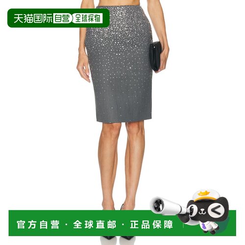 香港直邮ALEX PERRY 女士 水晶精饰半身裙 S0203F【付后1h可退】