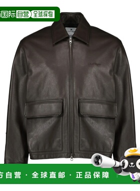 1h可退 香港直邮Courreges 双口袋翻领皮夹克 126LBL336CV0034