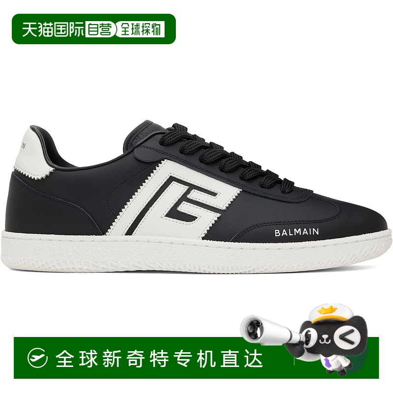 1h可退 香港直邮Balmain 巴尔曼 男士 黑色 Calfskin Swan 运动鞋