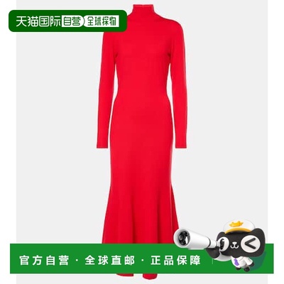 香港直邮CAROLINA HERRERA 女士 羊毛高领中长鱼尾裙连衣裙