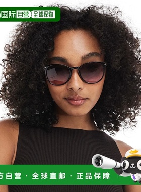 1h可退 香港直邮ASOS 女士 设计黑色圆形太阳眼镜 black黑色 舒适
