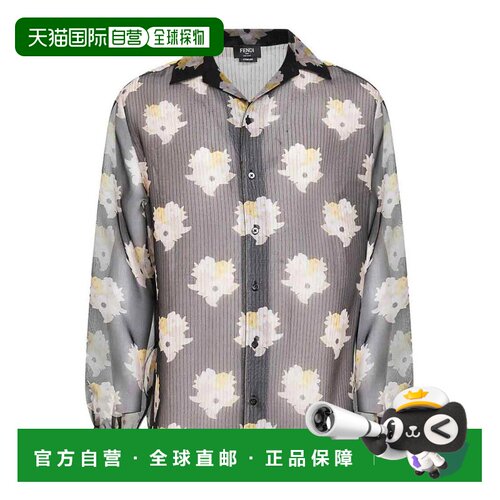 香港直邮FENDI 男士衬衫 FS1357AYX7F0QA1BLACK AW2025 黑色