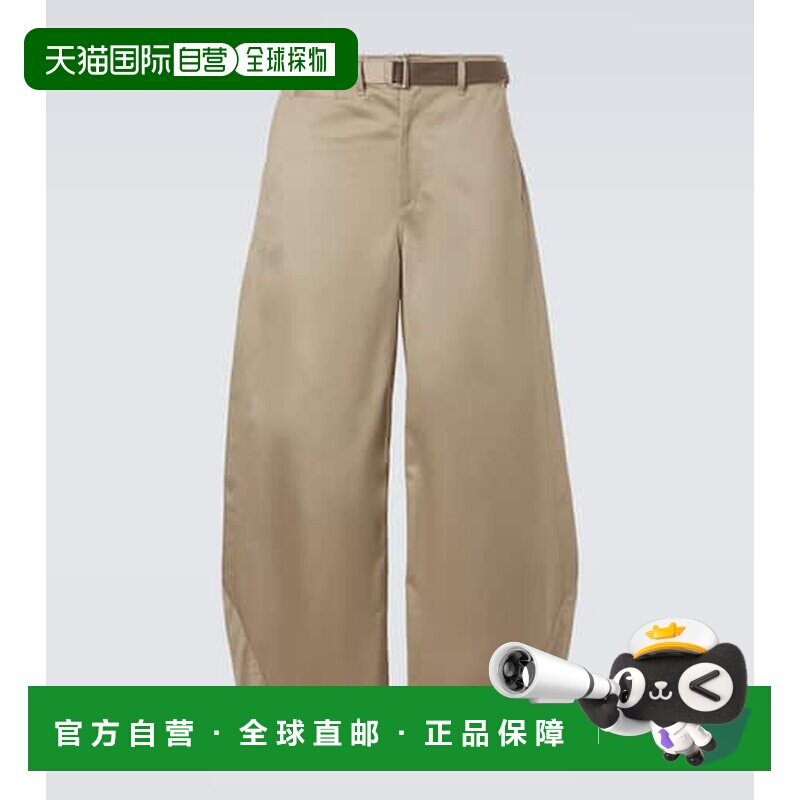 1h可退 香港直邮Sacai 男士 barrel-leg 棉质斜纹棉布长裤休闲裤