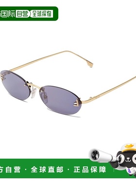 自营1h可退 欧洲直邮FENDI芬迪 23新款First系列女士蓝色镜片金色