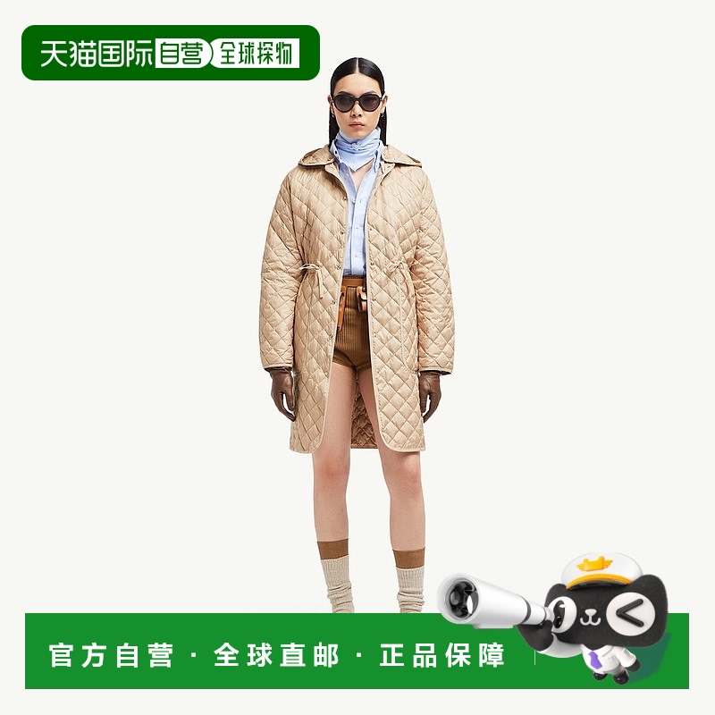 欧洲直邮Moncler/盟可睐 Etelan 连帽菱形绗缝长款羽绒服可拆卸