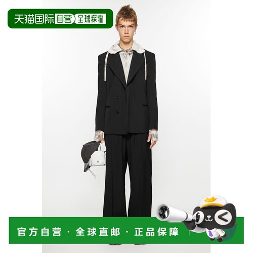 自营欧洲直邮Acne Studios  FW24男士黑色涤纶/羊毛西装外套
