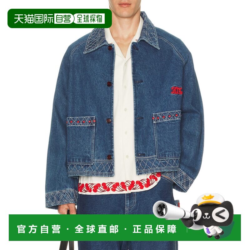 美国直邮Bode 男士 刺绣牛仔布夹克 MRC99JA001 blue蓝色 舒适时