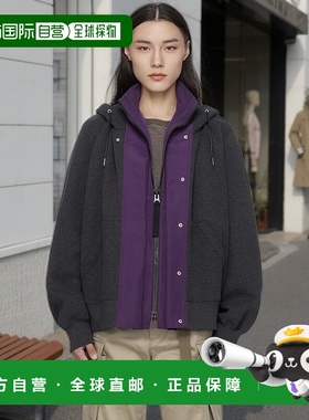 香港直邮Sacai 男士 灰色 & 紫色 Sponge Sweat & Grosgrain 连帽