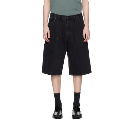 1h可退 香港直邮CARHARTT WIP 男士 黑色 OG Double Knee 牛仔短