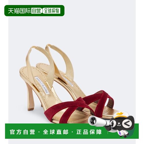 香港直邮MANOLO BLAHNIK 莫罗 伯拉尼克 女士 Callydra 天鹅绒饰