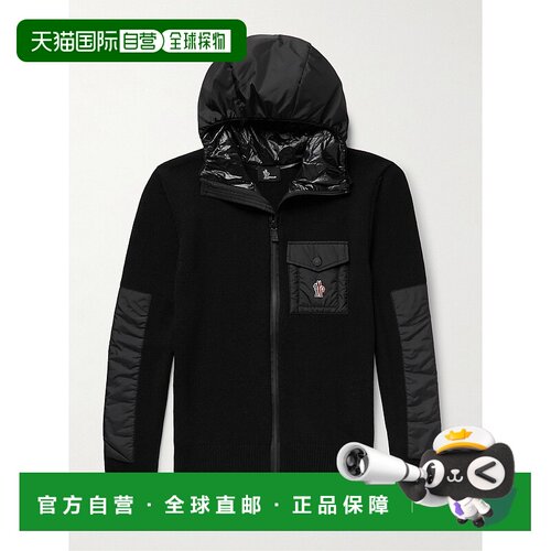 香港直邮moncler 盟可睐 男士 Shell-Panelled Wool-Blend Hooded