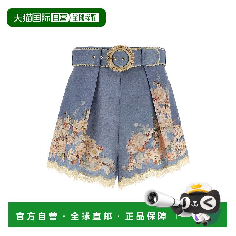 香港直邮ZIMMERMANN 女士 'Cascadian Tuck' 短裤 3558ASS255TLBL