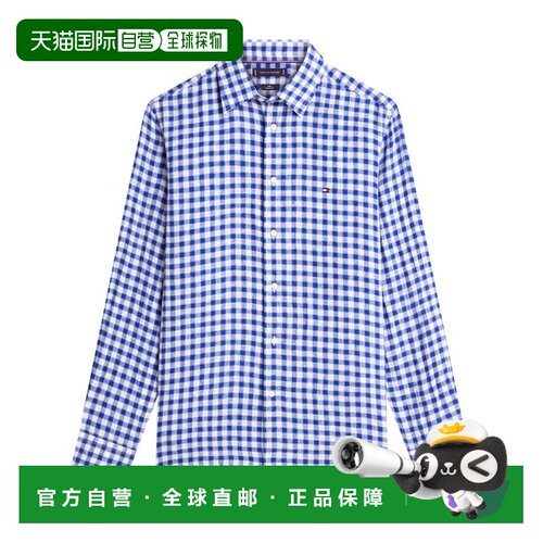 香港直邮Tommy Hilfiger 汤米 希尔费格 男士 RF 方格棉布衬衫 MW