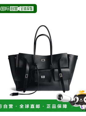 自营欧洲直邮Balenciaga巴黎世家 Bel Air女士黑色logo标识大号托