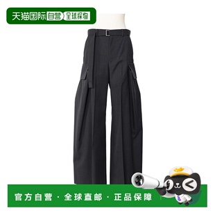2508107羊毛阔腿裤 香港直邮Sacai 腰带袢休闲裤